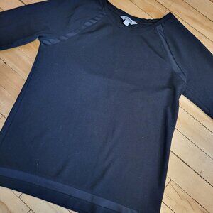 Kenneth Cole Reaction Black Long Sleeve Top Size S Stretch Casual